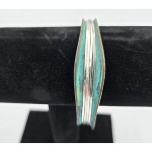 Vintage Robert Lee Morris Bangle Bracelet Verdigris Signed RLM Soho Patina